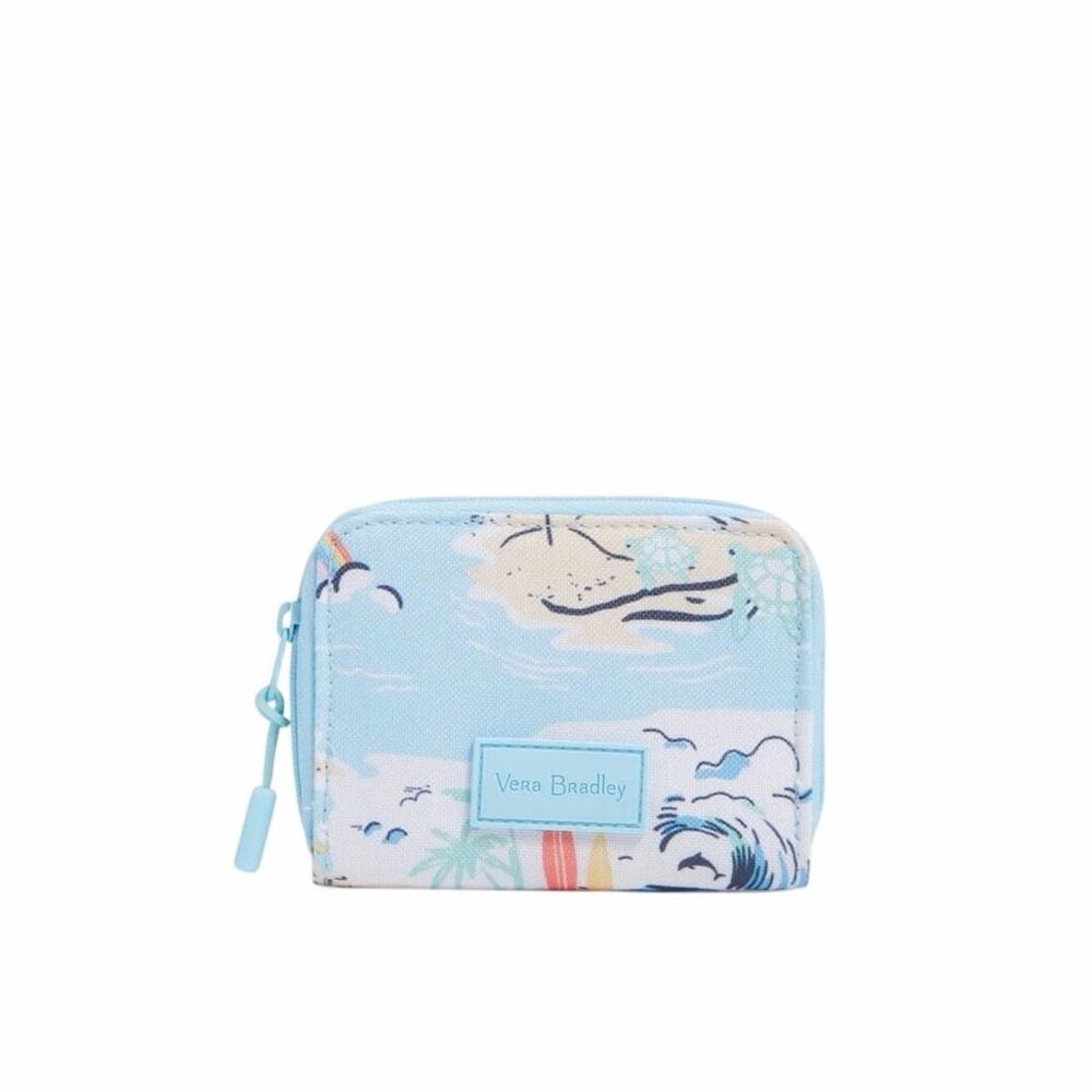 Vera Bradley Mini Zip Around Wallet Coin Beach Treasures